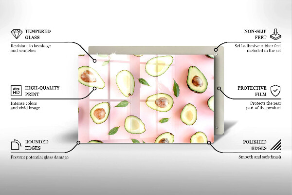 Placă din sticla protectie perete Model de avocado