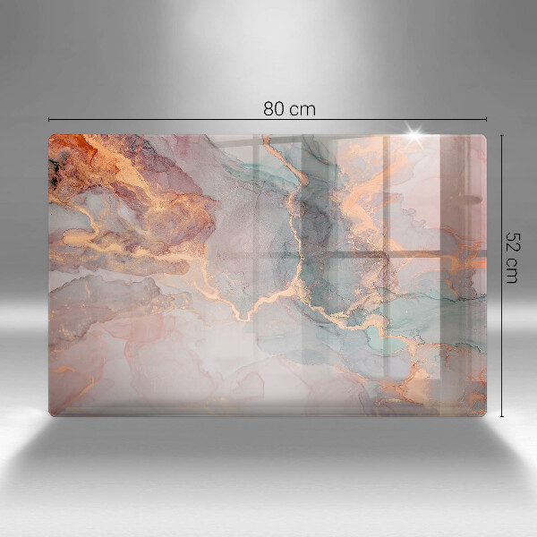 Placă din sticla protectie perete Marmură cu aur