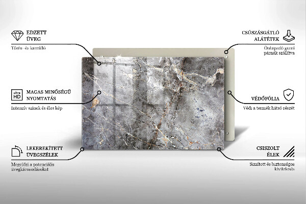 Placă sticla protectie aragaz Textura de piatră