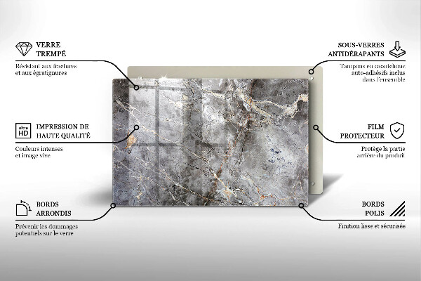 Placă sticla protectie aragaz Textura de piatră