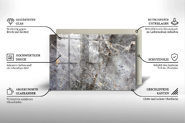 Placă sticla protectie aragaz Textura de piatră