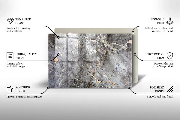 Placă sticla protectie aragaz Textura de piatră