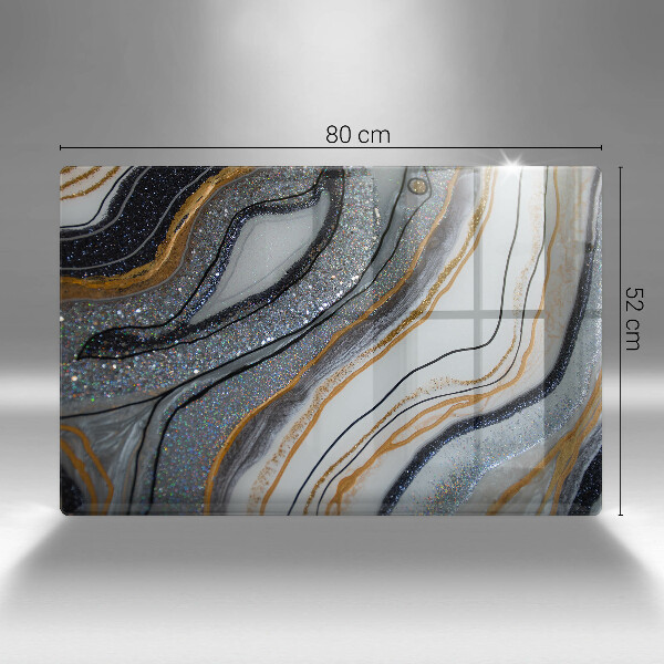 Placă sticla protectie aragaz stâncă cu aur