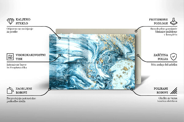 Placă sticla protectie aragaz Structură cu aur