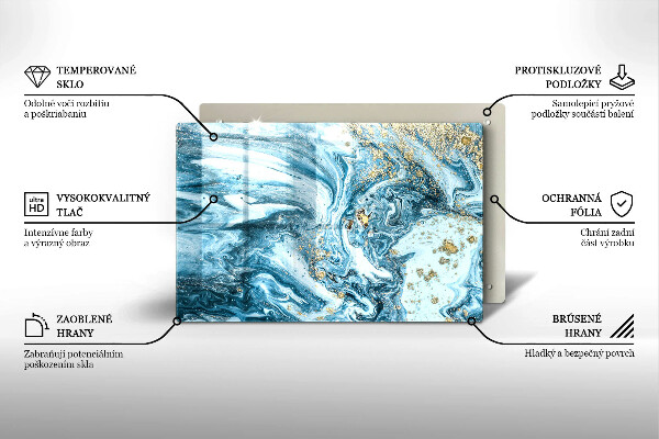 Placă sticla protectie aragaz Structură cu aur