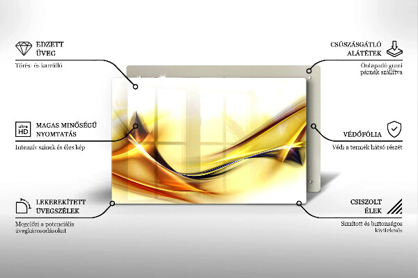 Placă sticla protectie aragaz Linii abstracte de lumină
