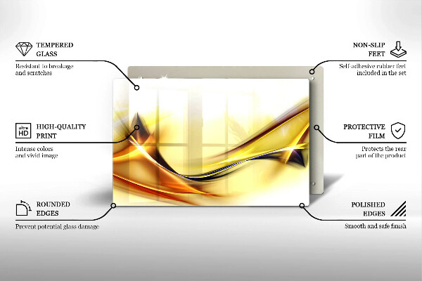 Placă sticla protectie aragaz Linii abstracte de lumină