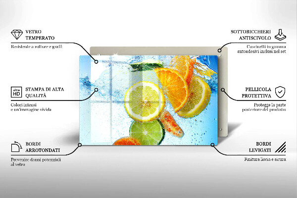 Placă sticla protectie aragaz Apă de citrice suculentă