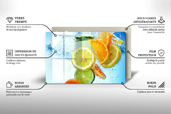 Placă sticla protectie aragaz Apă de citrice suculentă