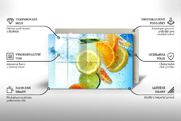 Placă sticla protectie aragaz Apă de citrice suculentă