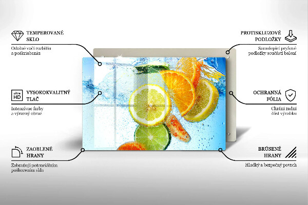 Placă sticla protectie aragaz Apă de citrice suculentă