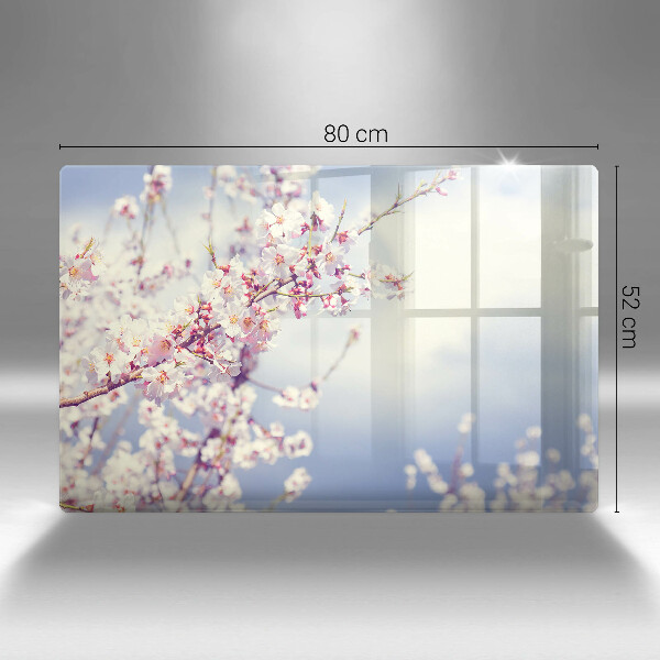 Placă sticla protectie aragaz Copac înflorit