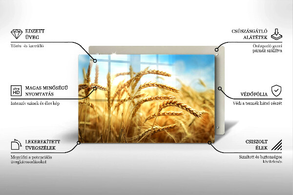 Placă sticla protectie aragaz Spice de cereale în câmp