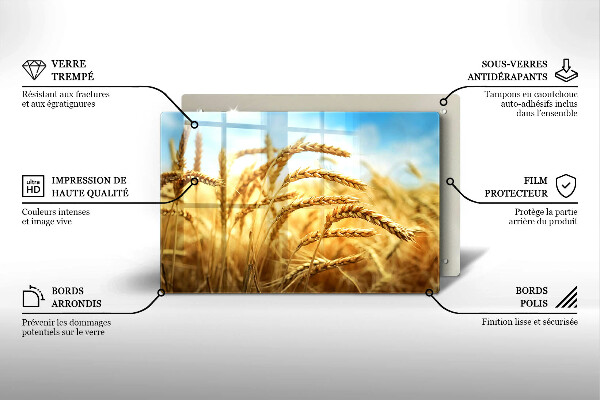 Placă sticla protectie aragaz Spice de cereale în câmp