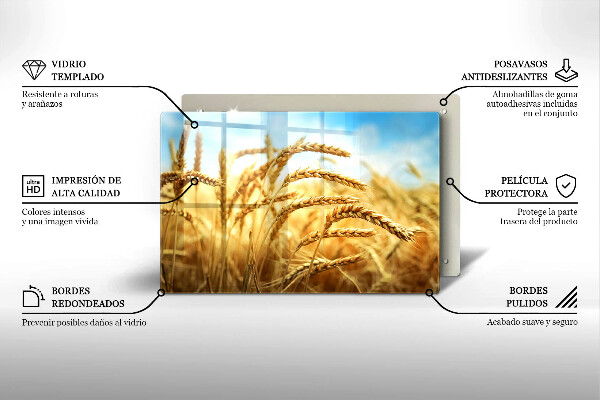 Placă sticla protectie aragaz Spice de cereale în câmp