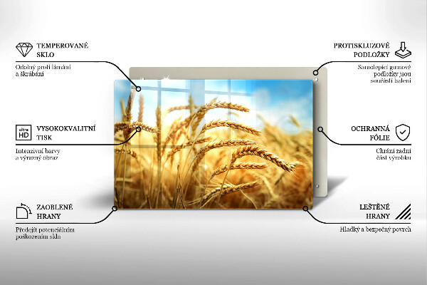 Placă sticla protectie aragaz Spice de cereale în câmp