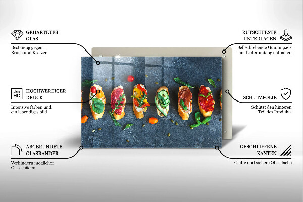 Placă din sticla protectie plita Sandvișuri colorate