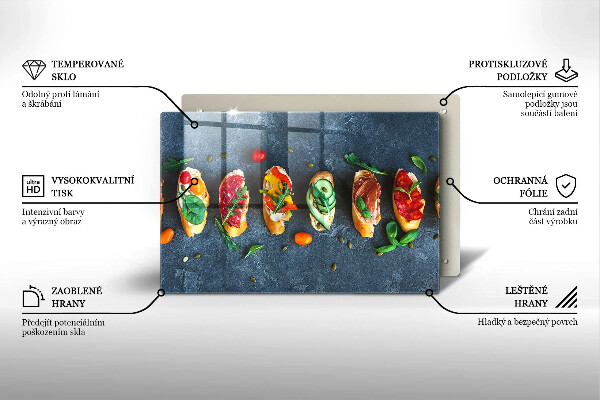 Placă din sticla protectie plita Sandvișuri colorate