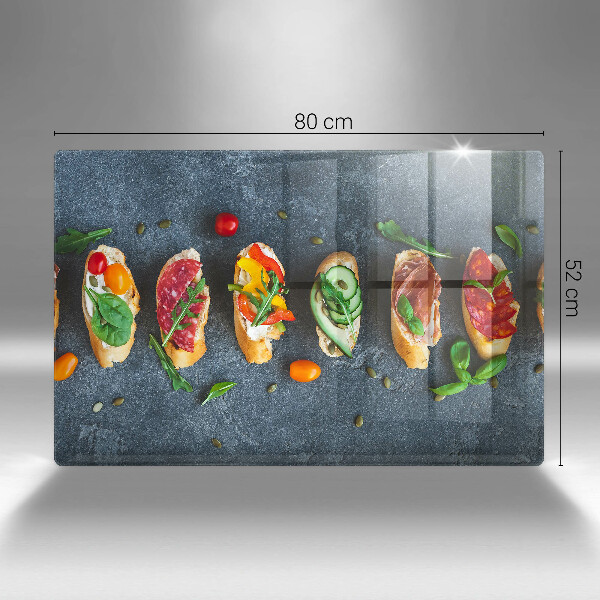 Placă din sticla protectie plita Sandvișuri colorate