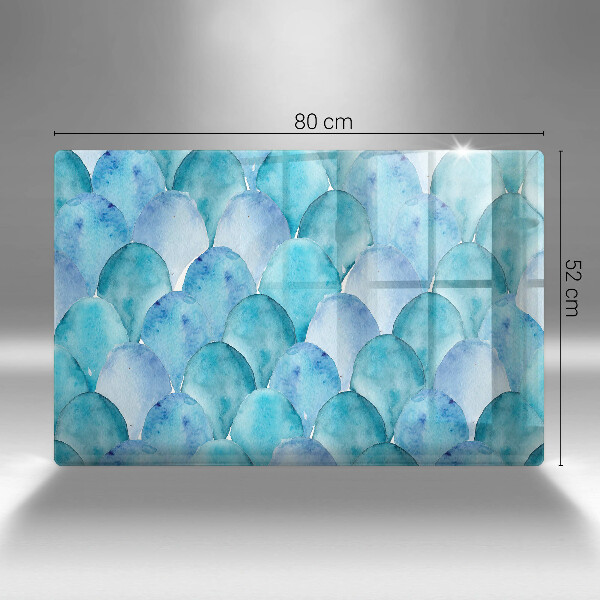 Placă din sticla protectie plita Solzi de acuarelă