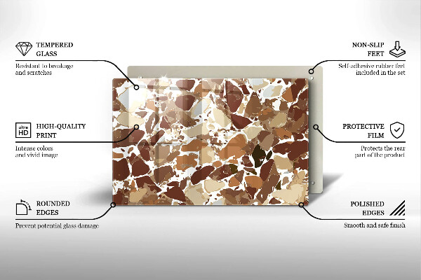 Placă din sticla protectie plita Pete decorative de piatră