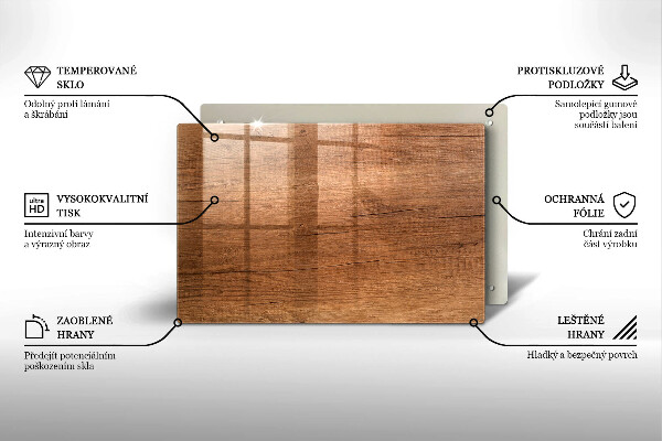 Placă sticla protectie aragaz Textura lemnului