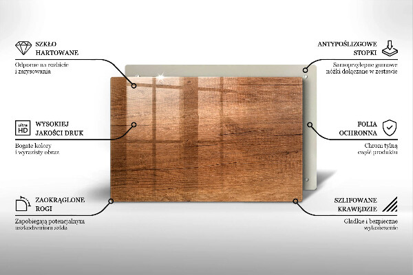 Placă sticla protectie aragaz Textura lemnului