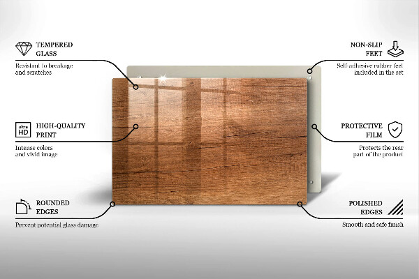 Placă sticla protectie aragaz Textura lemnului