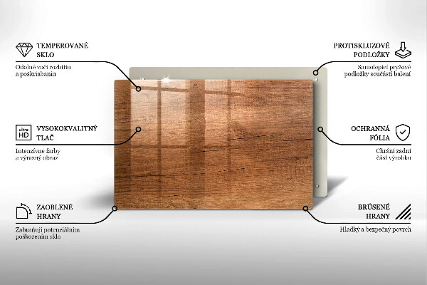 Placă sticla protectie aragaz Textura lemnului
