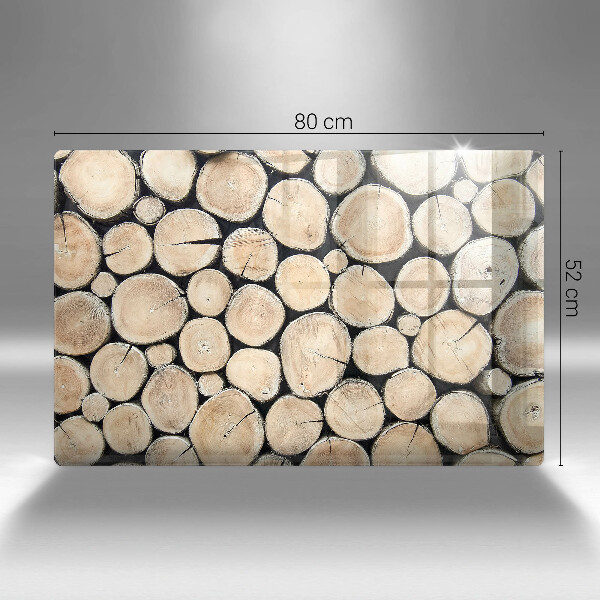 Placă sticla protectie aragaz Trunchiuri de copaci din lemn