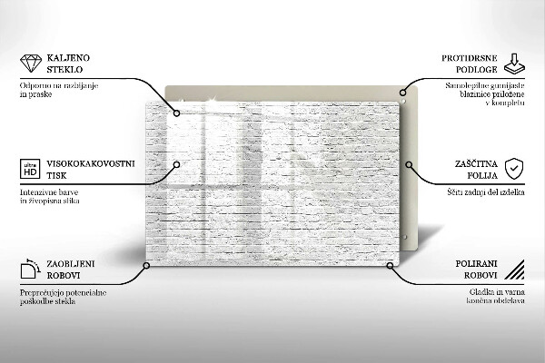 Placă sticla protectie aragaz Perete de cărămidă