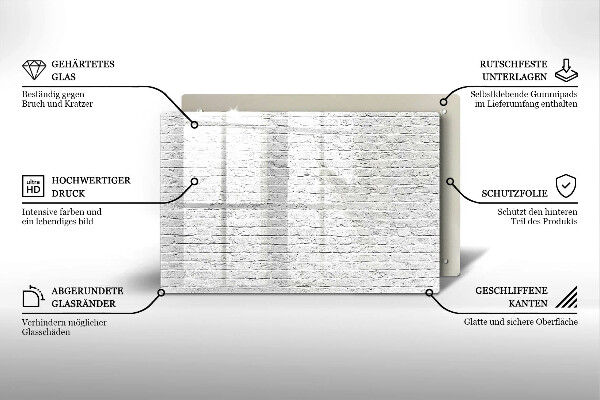 Placă sticla protectie aragaz Perete de cărămidă