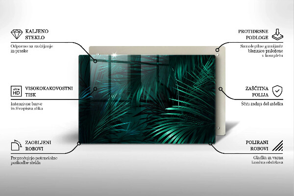 Placă din sticla protectie plita Frunze sălbatice ale junglei