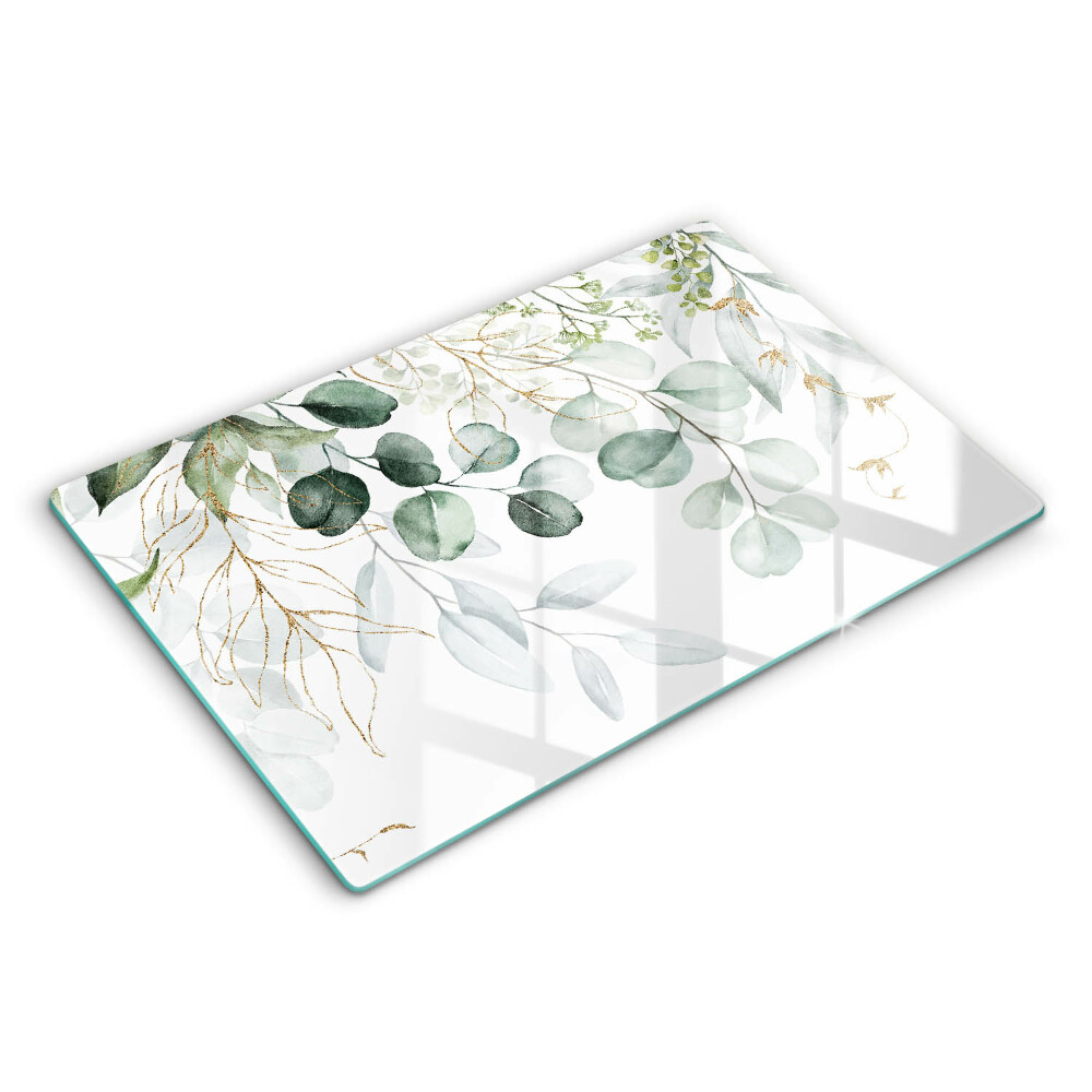 Placă din sticla protectie plita Plante pictate