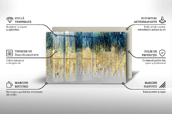 Placă din sticla protectie plita Abstracția designerului