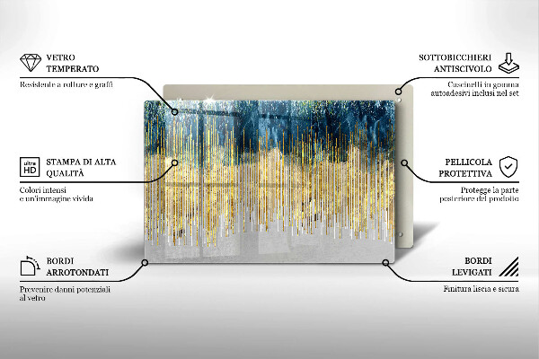 Placă din sticla protectie plita Abstracția designerului