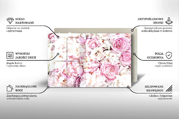 Placă sticla protectie aragaz Buchet de bujor