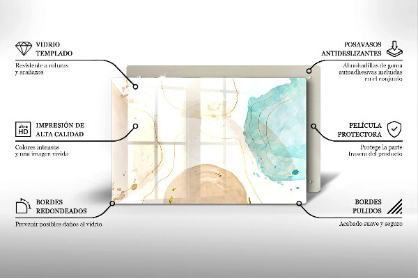 Placă sticla protectie aragaz Forme boho luminoase