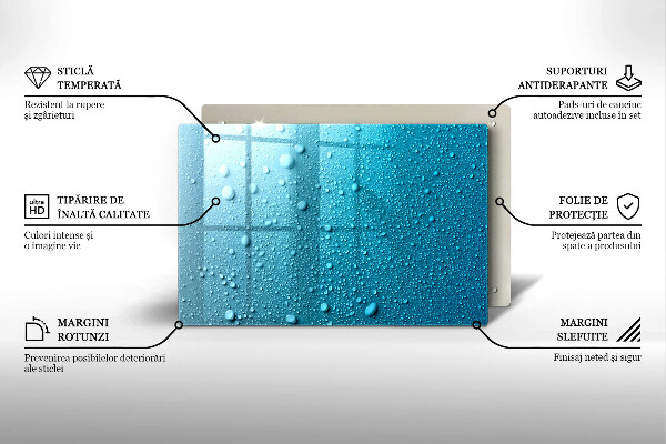 Placă sticla protectie aragaz Picaturi de apa