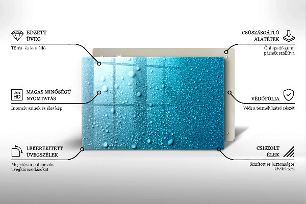 Placă sticla protectie aragaz Picaturi de apa