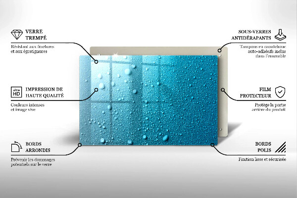 Placă sticla protectie aragaz Picaturi de apa