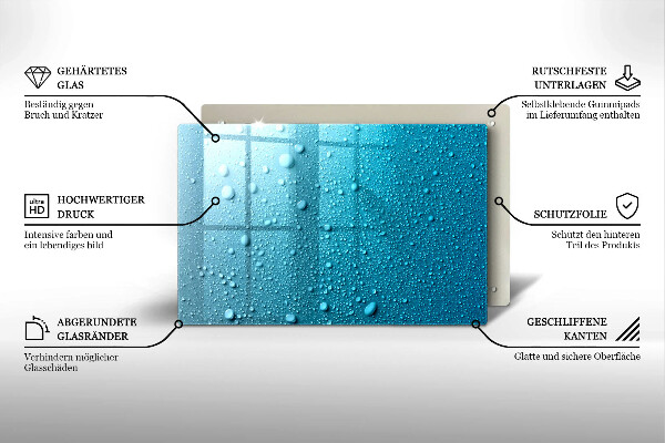 Placă sticla protectie aragaz Picaturi de apa