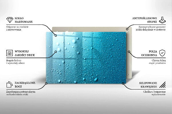 Placă sticla protectie aragaz Picaturi de apa