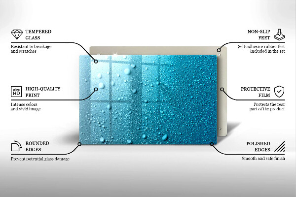 Placă sticla protectie aragaz Picaturi de apa