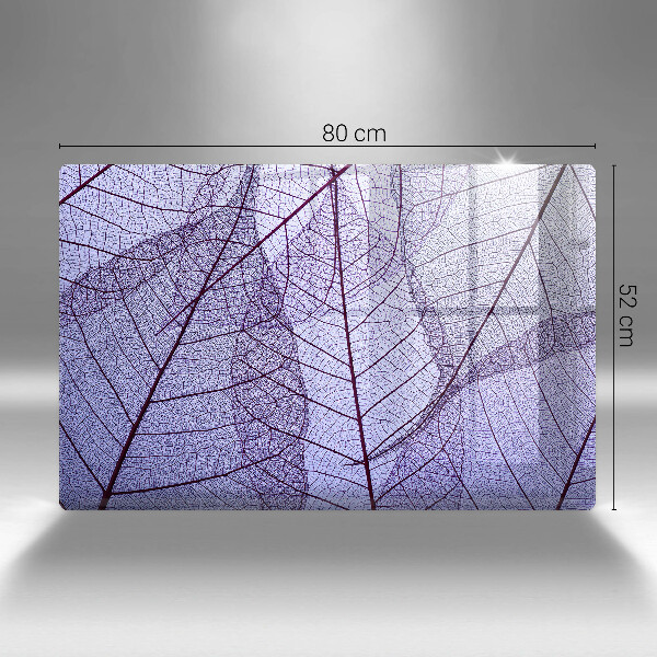 Placă sticla protectie aragaz Frunze cu vene