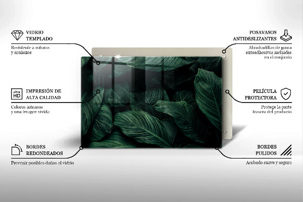 Placă sticla protectie aragaz Frunze întunecate