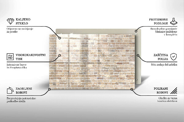 Placă sticla protectie aragaz Zid strălucitor de cărămidă