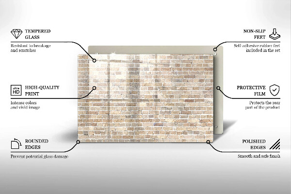 Placă sticla protectie aragaz Zid strălucitor de cărămidă