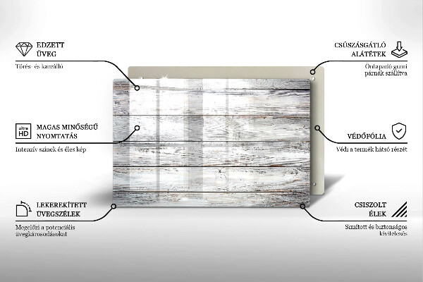 Placă din sticla protectie perete Scânduri de lemn strălucitoare