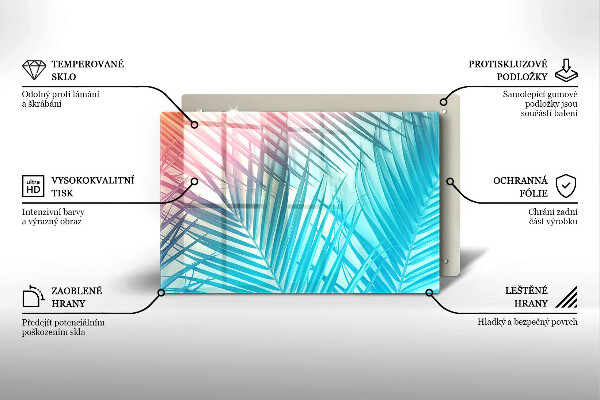 Placă din sticla protectie perete Frunze pastelate